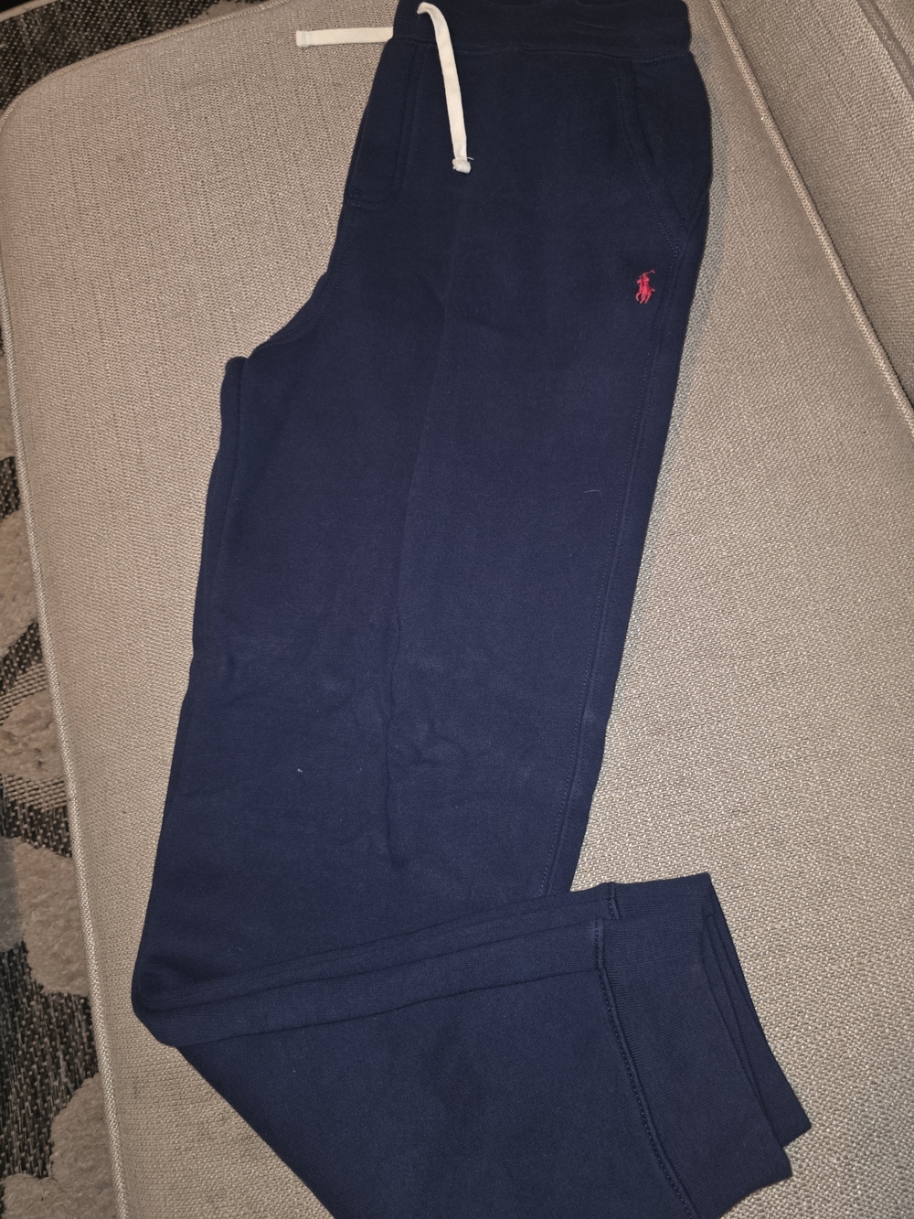 Ralph Lauren Navy Sweatpants with Red Polo Logo